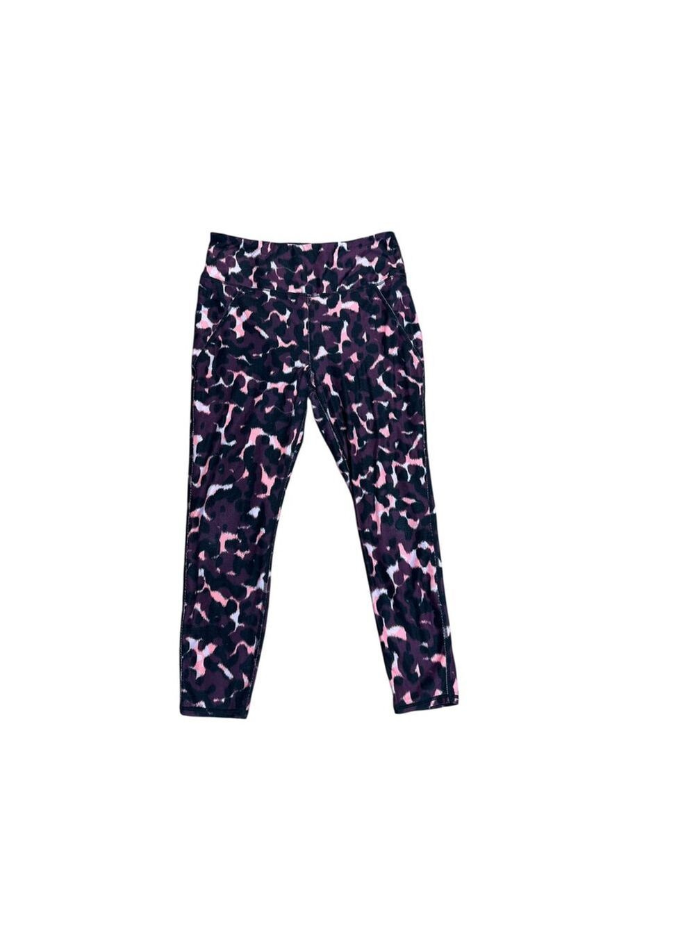 Betsey Johnson Leopard Print Purple Pink Workout Leggings Large